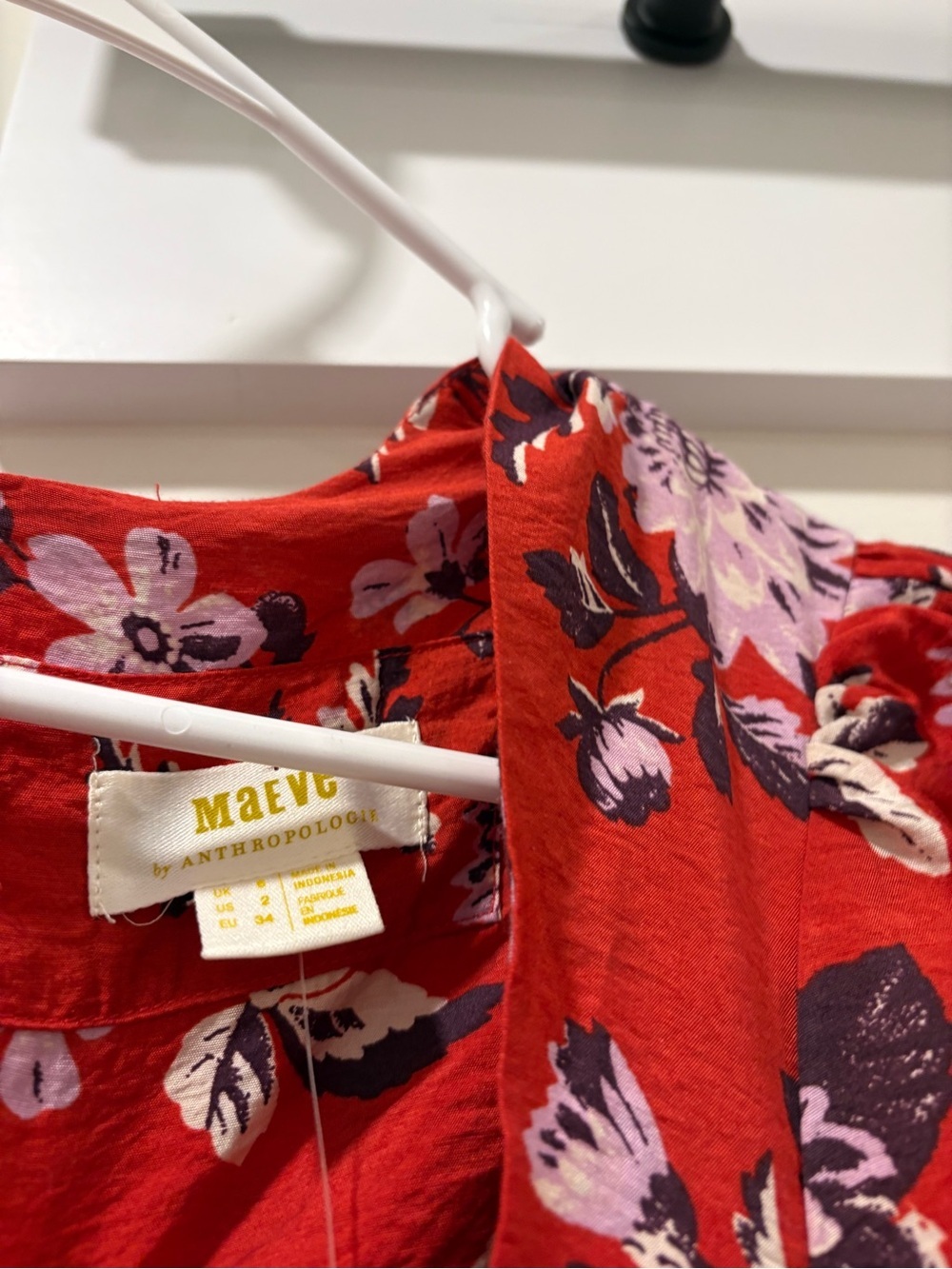 NWT Maeve by Anthropologie Red Floral Dress Size 2 - Picture 3 of 10